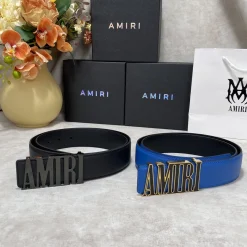 AMIRI Belts Leather Black-Blue-Gold A9010050105