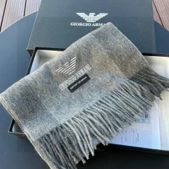 Alternative view of ARMANI Scarves Lambswool Grey-Navy One Size A5510070256