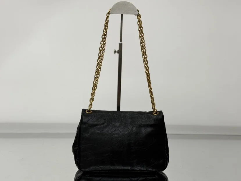 BALENCIAGA Shoulder Bags Soft Calf Leather Black-Gold 24.8X22X12CM E5010065882 - Image 2