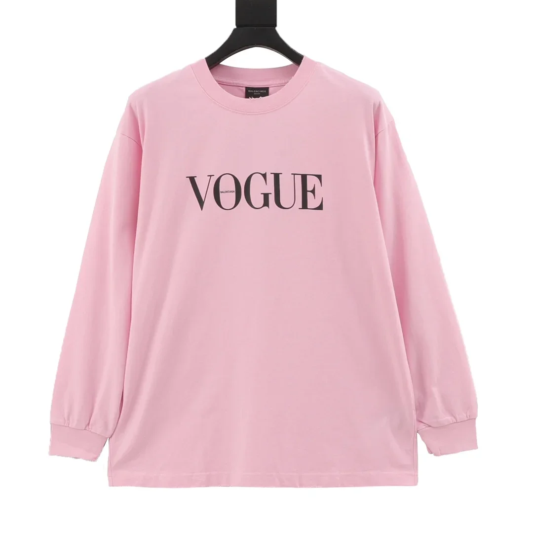 BALENCIAGA T-shirts Combed Cotton Pink-Black S-XL A60202610040060