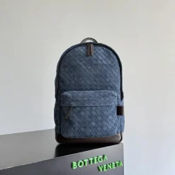 BOTTEGA VENETA Backpacks Bags Calf Leather Blue-Brown 30X46X14CM A46010063337