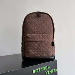 BOTTEGA VENETA Backpacks Bags Suede & Calf Leather Brown-Black 30X46X14CM A46010063332