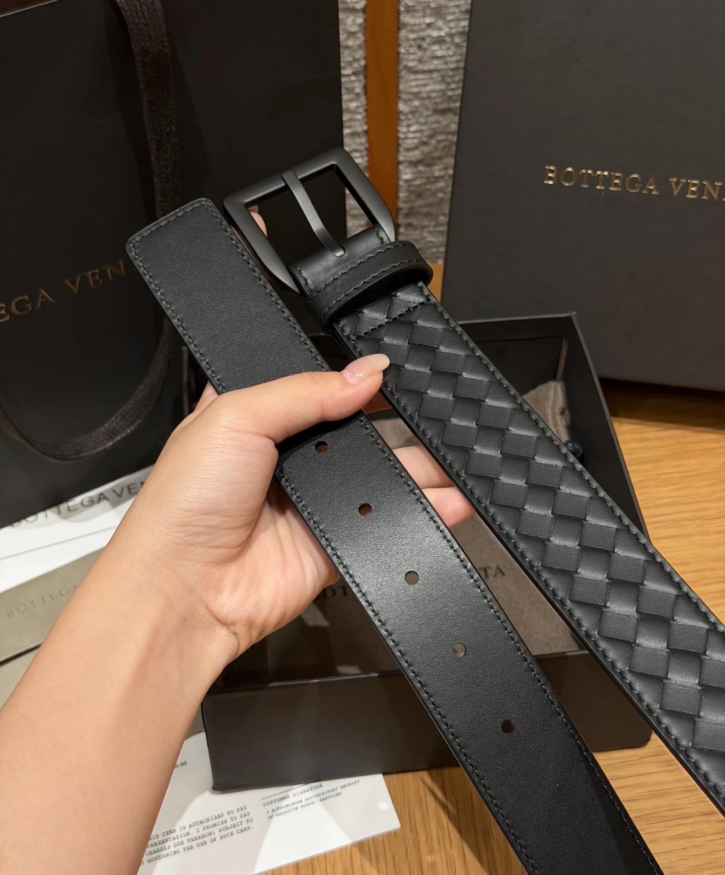 BOTTEGA VENETA Belts Black 3.5cm Width B2010050214 - Image 6