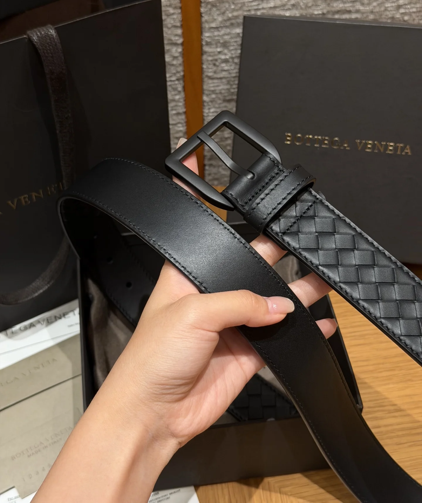 BOTTEGA VENETA Belts Black 3.5cm Width B2010050214 - Image 7