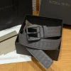 BOTTEGA VENETA Belts Braided Leather Grey-Dark Grey 3.5cm Width B2010050217