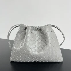 BOTTEGA VENETA Bucket Bags Calf Leather Grey 32X23CM G8010065353