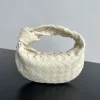 BOTTEGA VENETA Bucket Bags Lambskin Leather White-Gold 23x28x8 E6010061411