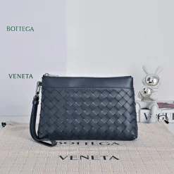 BOTTEGA VENETA Clutches Bags Braided Calf Leather Blue 25X17X4CM F0010065584