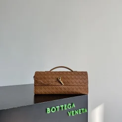 BOTTEGA VENETA Clutches Bags Brown-Gold 31X13X3CM F8010064364
