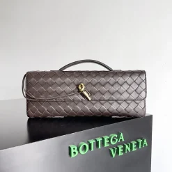 BOTTEGA VENETA Clutches Bags Brown-Gold 31X13X3CM F8010064404