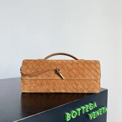 BOTTEGA VENETA Clutches Bags Brown-Gold 31X13X3CM H7010064228