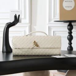 BOTTEGA VENETA Clutches Bags Cream-Gold 31X13X3CM F8010064497