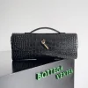 BOTTEGA VENETA Clutches Bags Crocodile Leather Black-Gold 31X13X3CM G1010064281