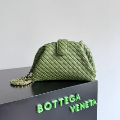 BOTTEGA VENETA Clutches Bags Green-Gold 27X15X8CM I4010063596