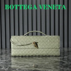 BOTTEGA VENETA Clutches Bags Green-Gold 31X13X3CM F8010064434