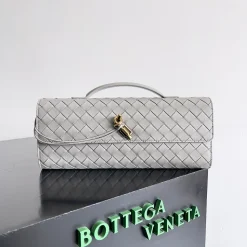 BOTTEGA VENETA Clutches Bags Grey-Gold 31X13X3CM F8010064457