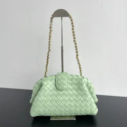 BOTTEGA VENETA Clutches Bags Intrecciato Lambskin Green-Gold 31.5X16.5X11CM A13010063701