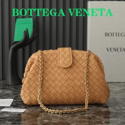 BOTTEGA VENETA Clutches Bags Intrecciato Leather Brown-Gold 31.5X16.5X11CM A13010063710