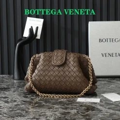 BOTTEGA VENETA Clutches Bags Intrecciato Leather Brown-Gold 31.5X16.5X11CM A13010063733