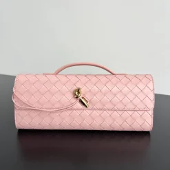 BOTTEGA VENETA Clutches Bags Intreccio Lambskin Pink-Gold 31x13x3 F8010064252