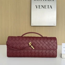 BOTTEGA VENETA Clutches Bags Lamb Leather Burgundy-Gold 31X13X3CM F8010064339