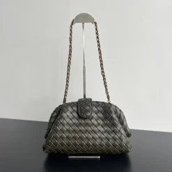 BOTTEGA VENETA Clutches Bags Lamb Leather Green-Gold 31.5X16.5X11CM A13010063698