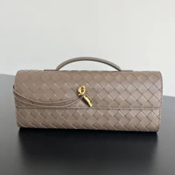 BOTTEGA VENETA Clutches Bags Lamb Leather Taupe-Gold 31X13X3CM F8010064275