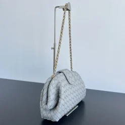 Alternative view of BOTTEGA VENETA Clutches Bags Lambskin Leather Grey-Gold 31.5X16.5X11CM A13010063695
