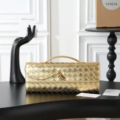 BOTTEGA VENETA Clutches Bags Nappa Lamb Gold 31X13X3CM F8010064486