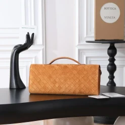 Alternative view of BOTTEGA VENETA Clutches Bags Nappa Lambskin Brown-Gold 31X13X3CM F8010064495
