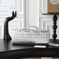 Alternative view of BOTTEGA VENETA Clutches Bags Nappa Lambskin Silver 31X13X3CM F8010064488