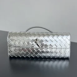 BOTTEGA VENETA Clutches Bags Silver 31X13X3CM F8010064356