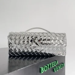 BOTTEGA VENETA Clutches Bags Silver 31X13X3CM F8010064460