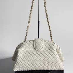 BOTTEGA VENETA Clutches Bags White-Gold 31.5X16.5X11CM A13010063713