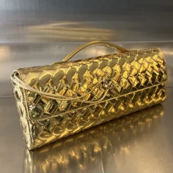 Alternative view of BOTTEGA VENETA Clutches Bags Woven Lambskin Gold 31X13X3CM F8010064287