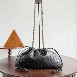 BOTTEGA VENETA Shoulder Bags Black-Gold 33X19X8CM H5010064132