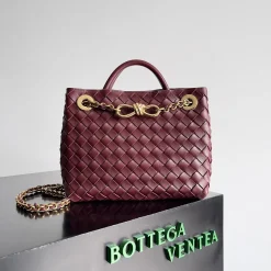 BOTTEGA VENETA Shoulder Bags Burgundy-Gold 25X22X10.5CM I8010063781