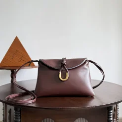 BOTTEGA VENETA Shoulder Bags Calf Leather Brown-Gold 27X16X6CM G5010064106