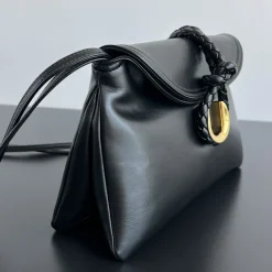 Alternative view of BOTTEGA VENETA Shoulder Bags Calfskin Leather Black-Gold 27.5X16X6CM G5010064090