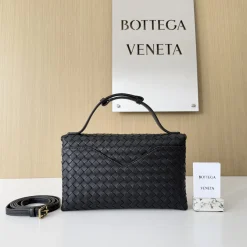 Alternative view of BOTTEGA VENETA Shoulder Bags Intrecciato Leather Black-Gold 16X25X5.5CM H3010062619