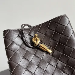 Alternative view of BOTTEGA VENETA Shoulder Bags Intrecciato Leather Brown-Gold 14X21.5X7CM H0010064956