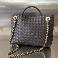 Alternative view of BOTTEGA VENETA Shoulder Bags Lamb Leather Brown-Gold 32.5X24X12CM A23010063851