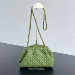 BOTTEGA VENETA Shoulder Bags Lamb Leather Green-Gold 27X15X8CM I4010063608
