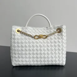 BOTTEGA VENETA Shoulder Bags Lamb Leather White-Gold 32.5X24X12CM A23010063869
