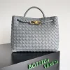 BOTTEGA VENETA Shoulder Bags Lambskin Grey-Gold 32X24X12CM A13010065812