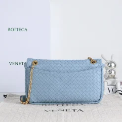 Alternative view of BOTTEGA VENETA Shoulder Bags Lambskin Leather Blue-Gold 27X16X6CM I3010065284