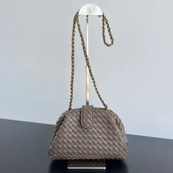 BOTTEGA VENETA Shoulder Bags Lambskin Leather Brown-Gold 27X15X8CM I4010063618