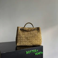 BOTTEGA VENETA Shoulder Bags Lambskin Leather Brown-Gold 32X24X12CM A18010065685