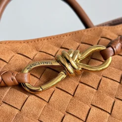 Alternative view of BOTTEGA VENETA Shoulder Bags Lambskin Leather Brown-Gold 32X24X12CM A18010065759