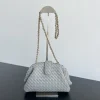 BOTTEGA VENETA Shoulder Bags Lambskin Leather Grey-Gold 27X15X8CM I4010063621